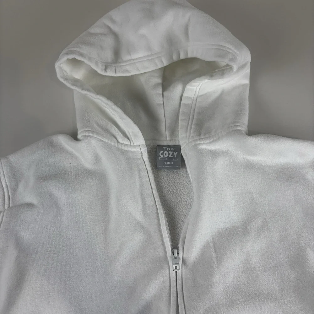 TNA COZY Fleece Perfect White Zip-Up Hoodie Size Medium Women's Heavy - Picture 2 of 10
